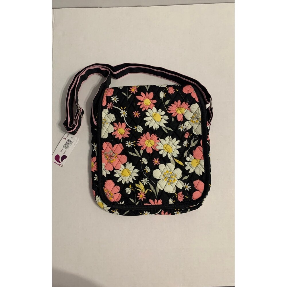 Belvah Messenger Bag. Pink and Black.